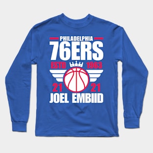 Philadelphia 76ERS Embiid 21 Basketball Retro Long Sleeve T-Shirt